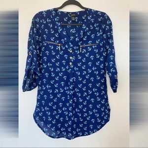 Portfolio Dress Shirt Blue Anchored